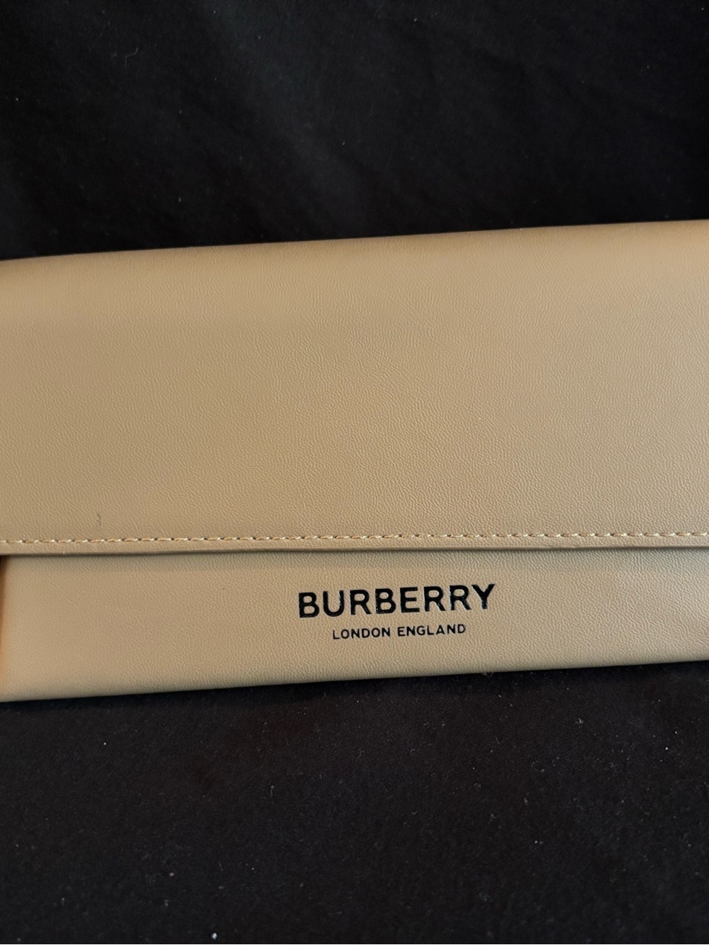 Burberry Taupe Leather Fold Case